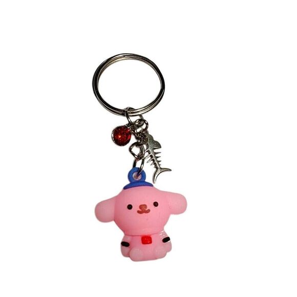 Sanrio Kawaii Pink Pompompurin Character keychain - Picture 1 of 4